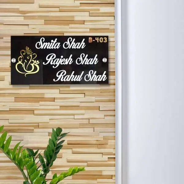 Acrylic Ganesha Name Plate - Customized Nameplates for Home Online