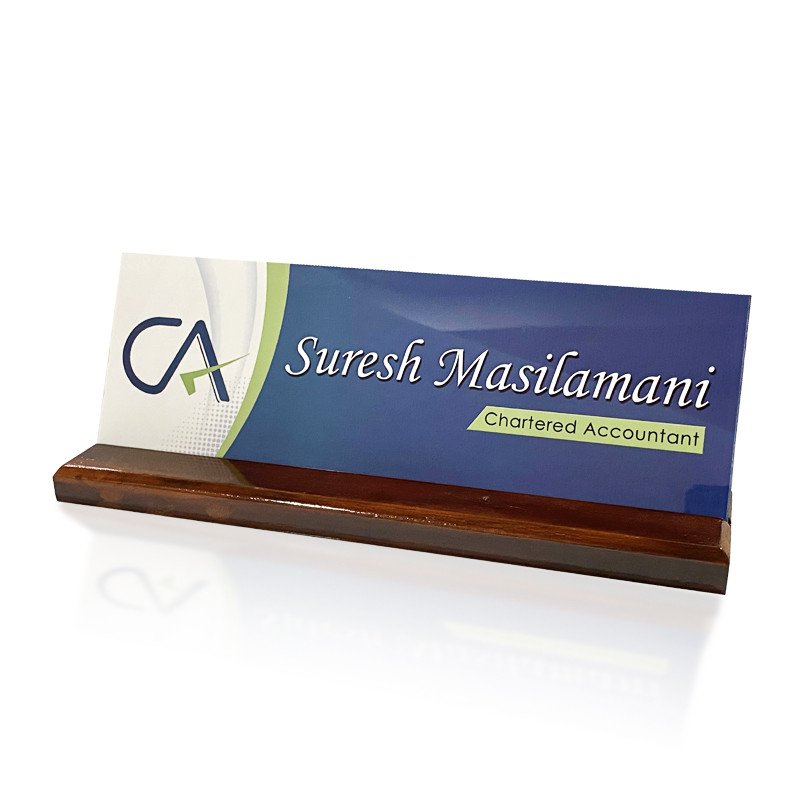 Printed CA Desk Name Plate - Corporate Office Nameplates