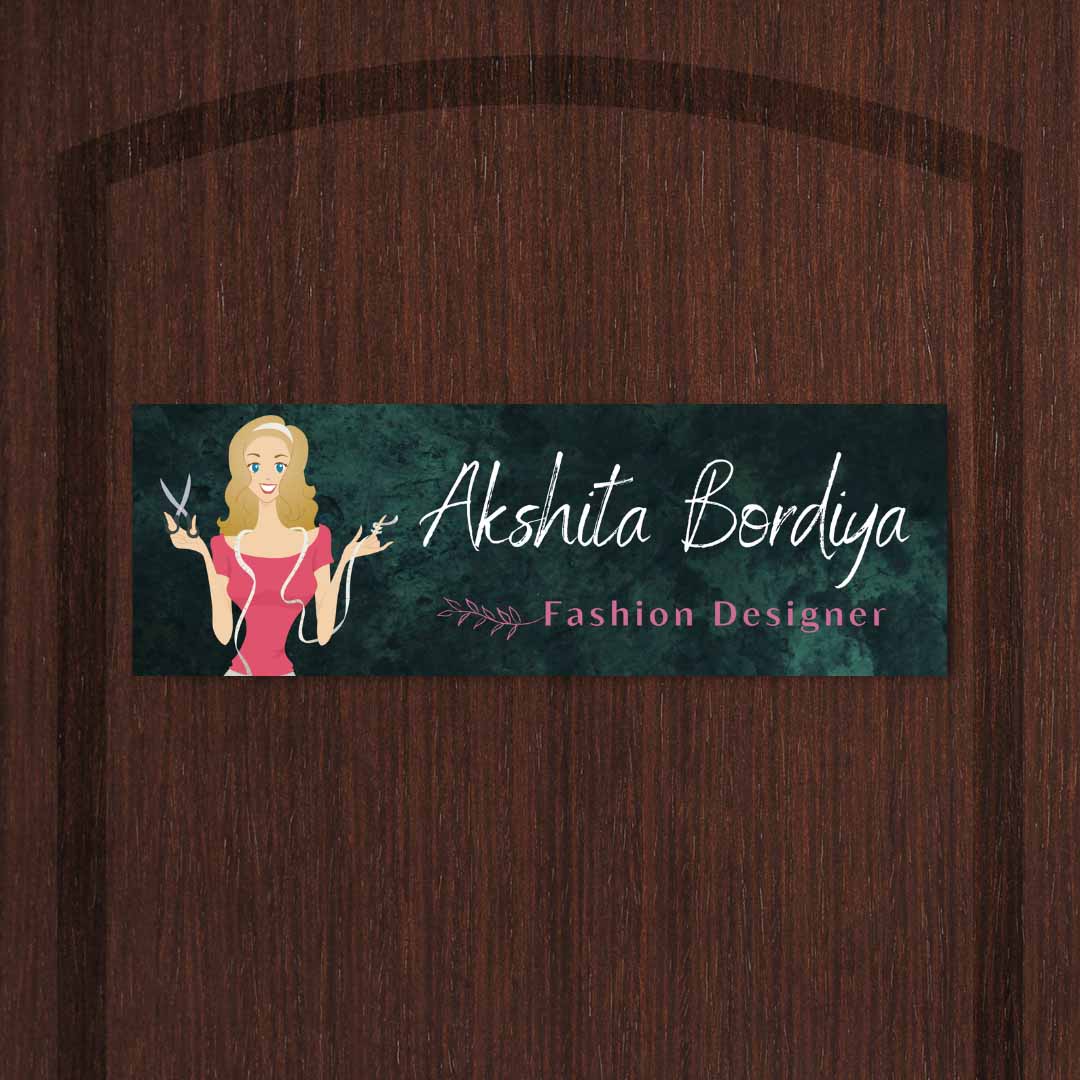Fashion Designer Printed Name Plate