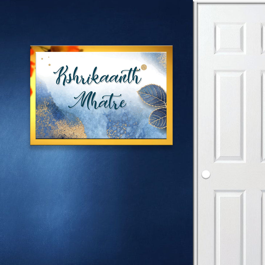 Blue Themed Metal Printed Name Plate