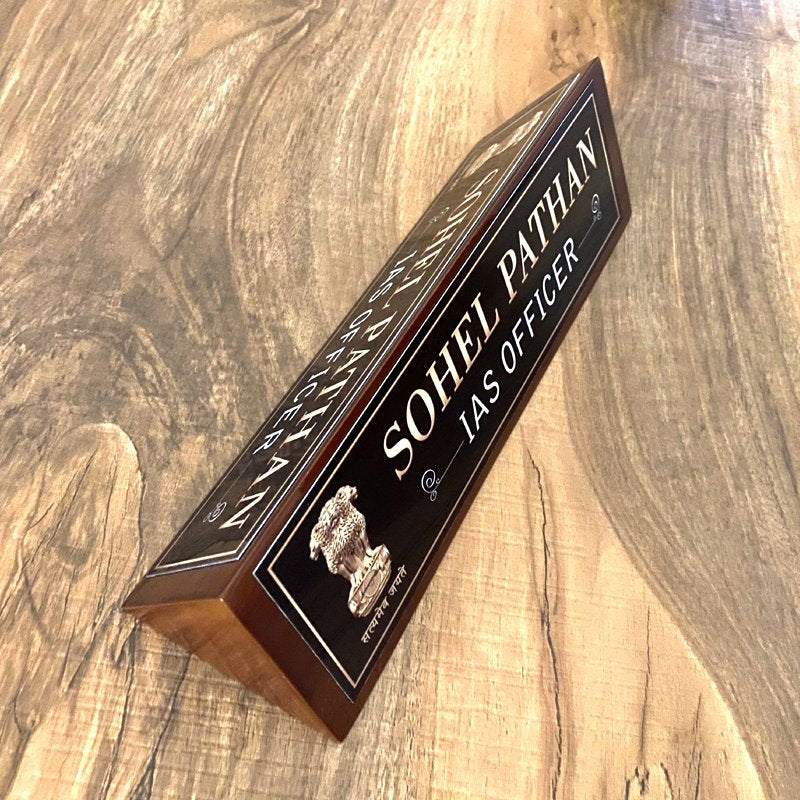 Two Sided Desk Name Plate - Corporate Office Nameplates
