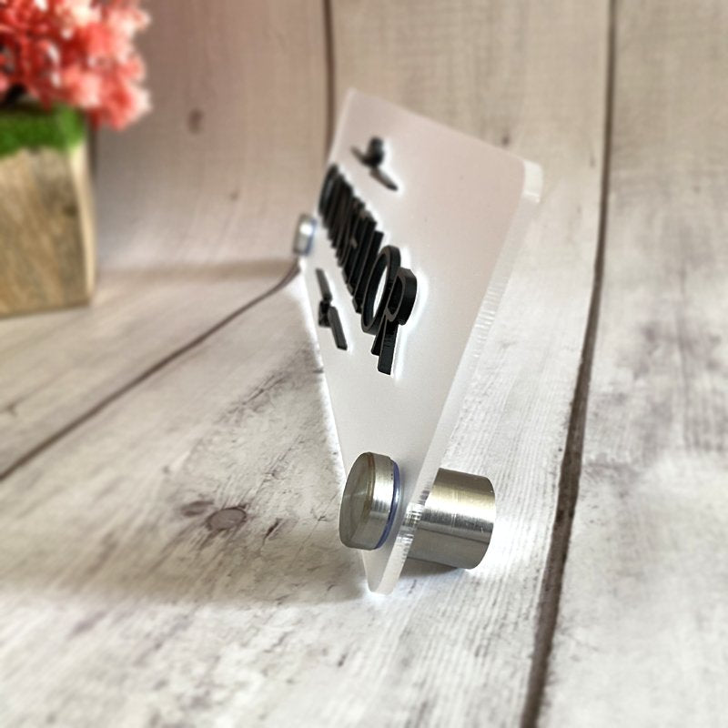 Frosted Acrylic Desk Name Plate - Corporate Office Nameplates