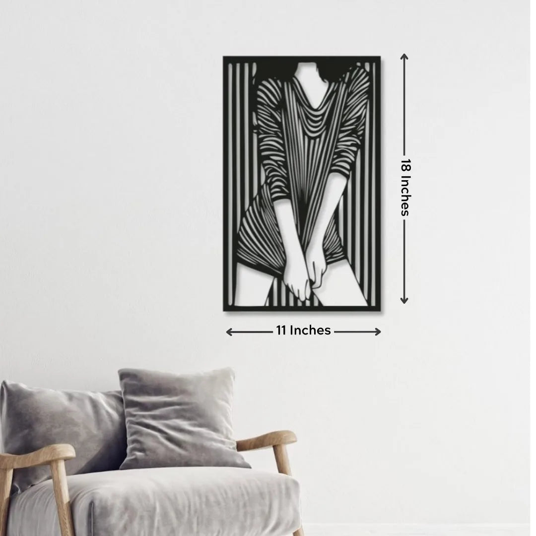 Stripped Women Metal Wall Art