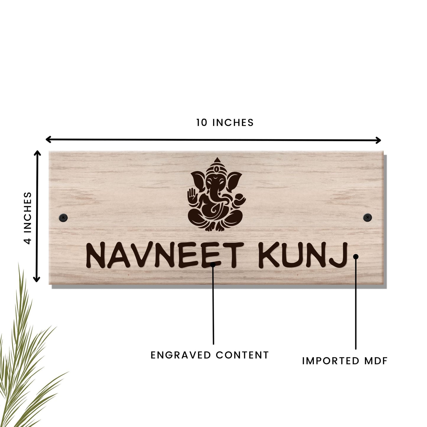 Customized Wooden Engraved House Name Plate - Customized Nameplates for Home Online