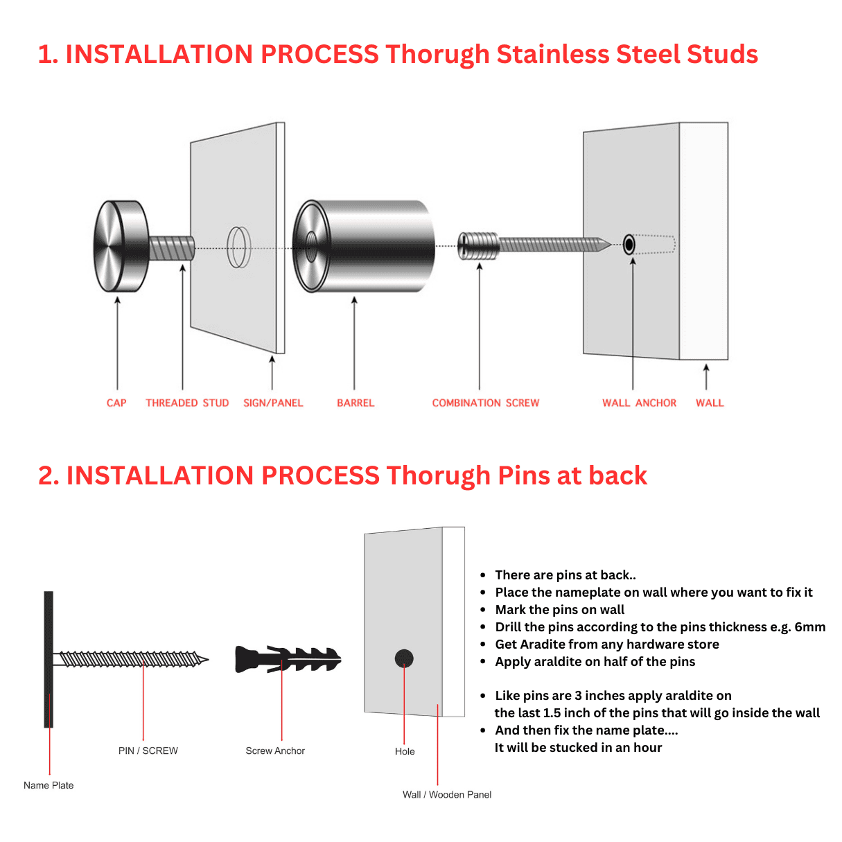 Shadow Box LED Name Plate