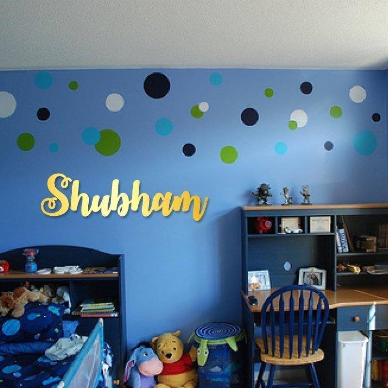 Golden Mirror Acrylic Wall Name Decal - Customized Gifts Online