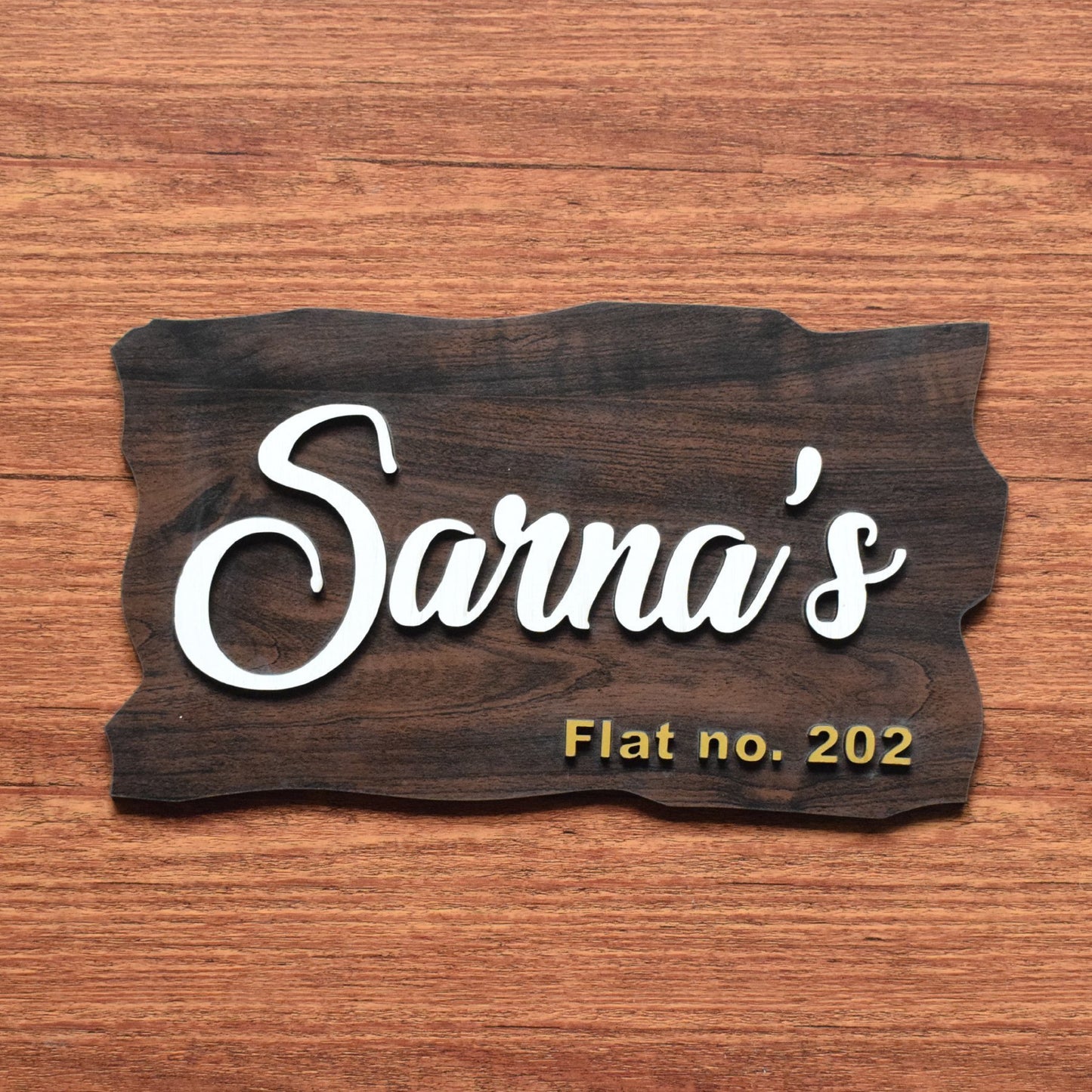 Wooden Name Plate - Home Name Plate Design