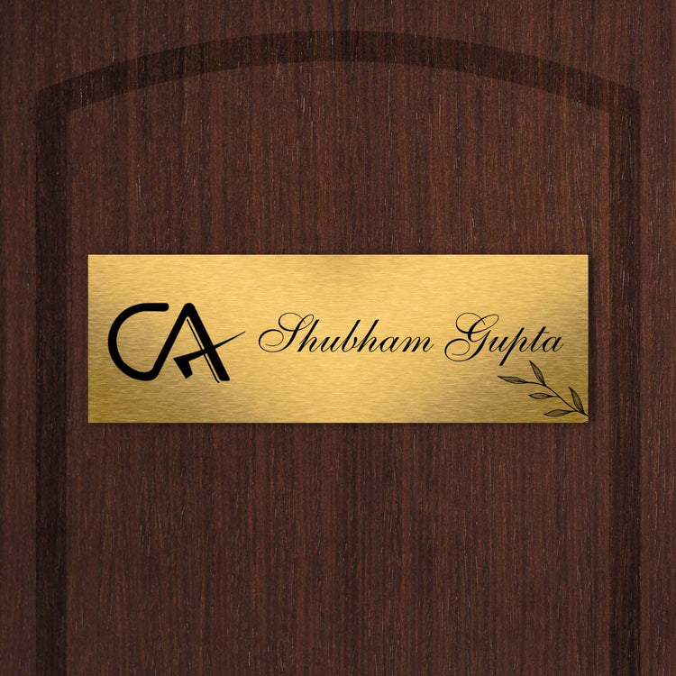 Golden Brushed CA Printed Name Plate