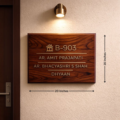 Teak Wood Nameplate