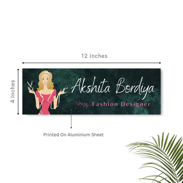 Fashion Designer Printed Name Plate
