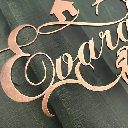 Rose Gold Leaf Cutout MS Name Plate