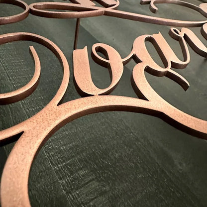 Rose Gold Leaf Cutout MS Name Plate