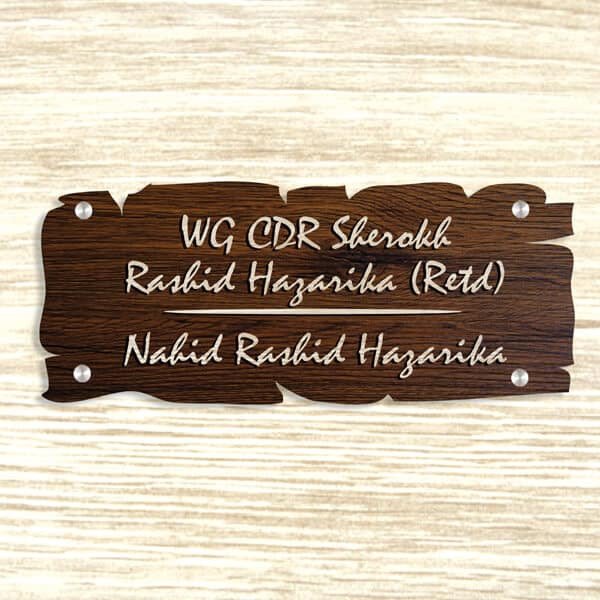 Natural Wood Customised Nameplate. - Home Name Plate Design