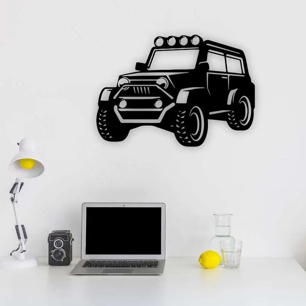 Wooden Jeep Wall Decal