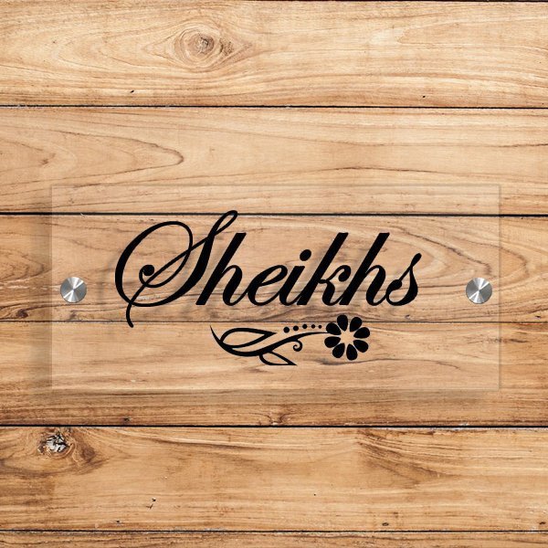 Transparent Acrylic Vinyl Print Name Plate - Customized Nameplates for Home Online