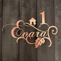 Rose Gold Leaf Cutout MS Name Plate
