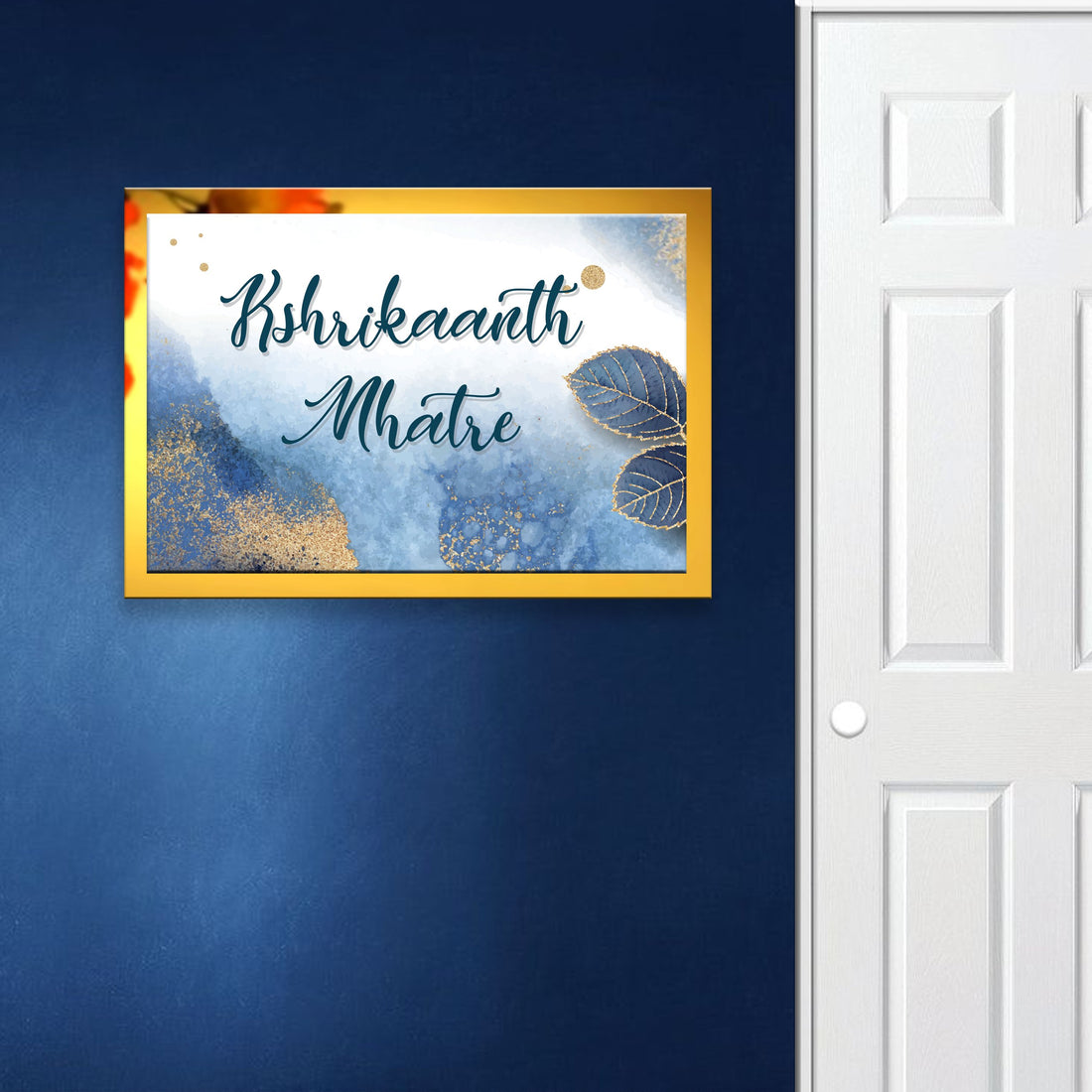 Blue Themed Metal Printed Name Plate