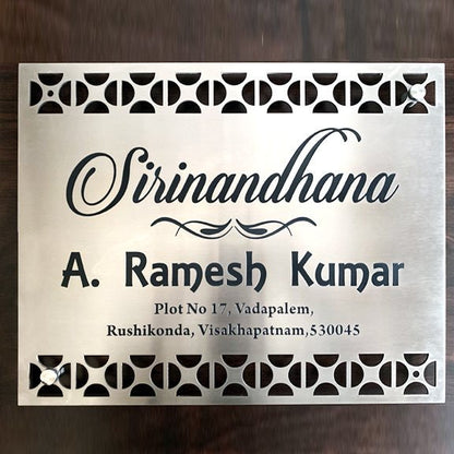 SS 304 Engraved & Lasercut Name Plate - Customized Nameplates for Home Online