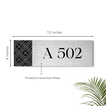 Silver Brushed Metal Printed Flat Number