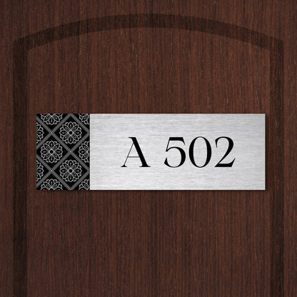 Silver Brushed Metal Printed Flat Number