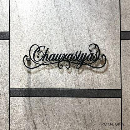 Elegant Black Mild Steel Name Plate - Home Name Plate Design - Mild Steel