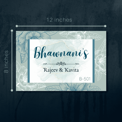 Alluring Floral Printed Name Plate