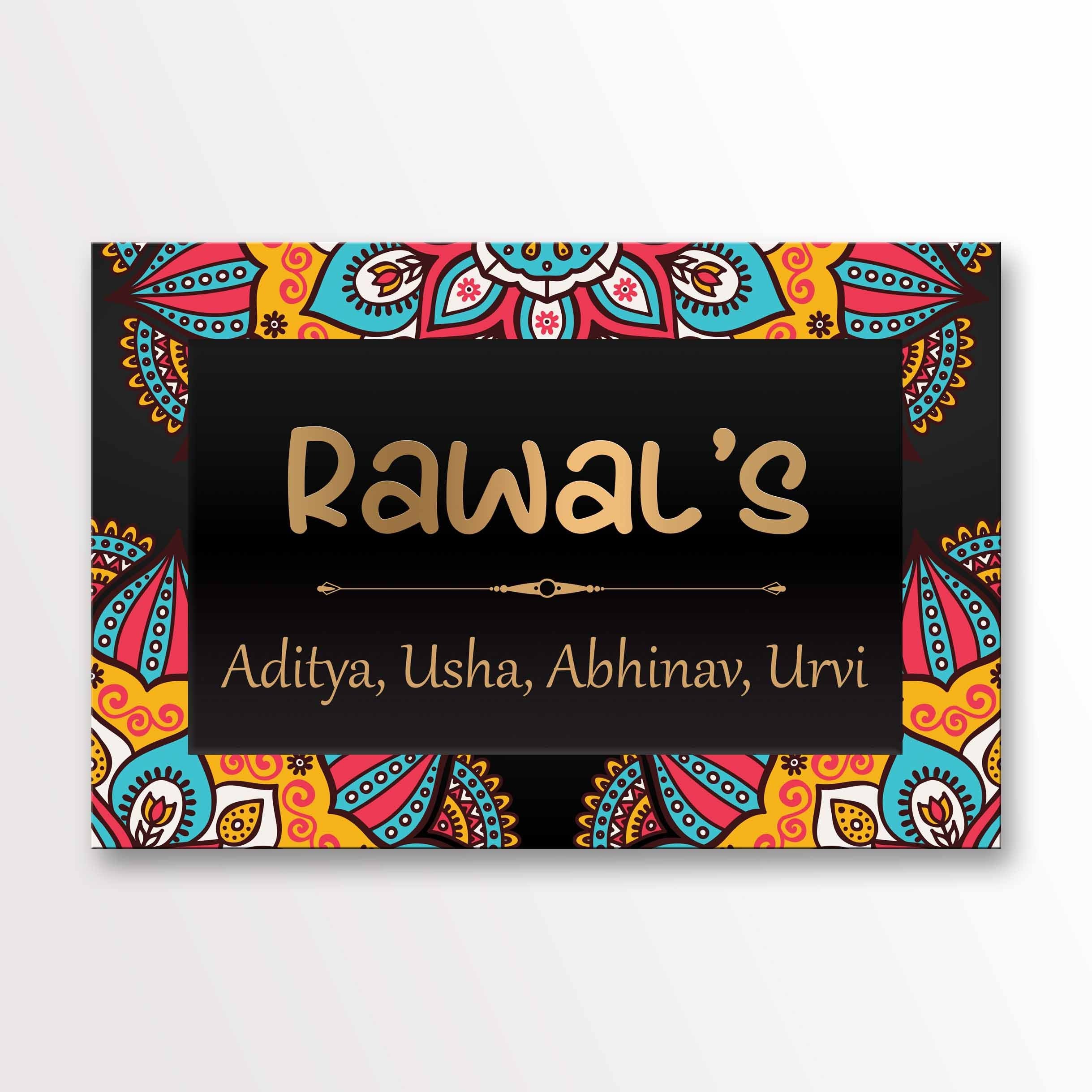 Mandela Retro Theme Printed Name Plate | Royal Gifts