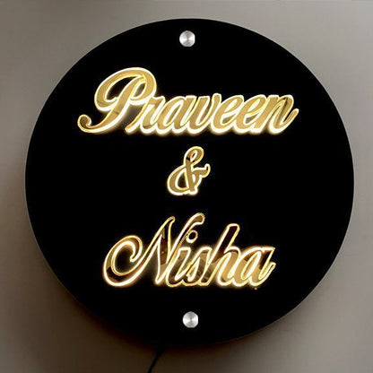 Name Plate - Round LED - Home Name Plate Design