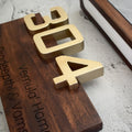 Urban Block Luxury Teak Wood Nameplate