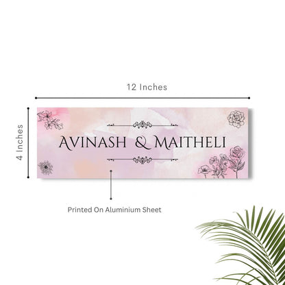 Floral Printed Door Name Plate