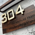 Urban Block Luxury Teak Wood Nameplate