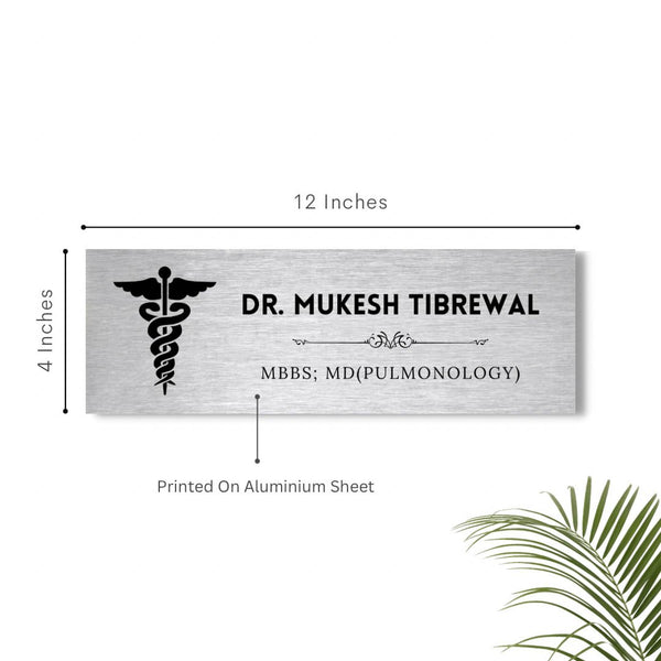 Silver Brushed Doctor Name Plate