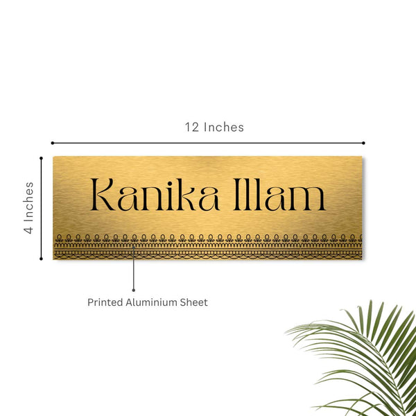 Printed Golden Brushed Home Name plate