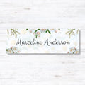 White Floral Printed Name Plate