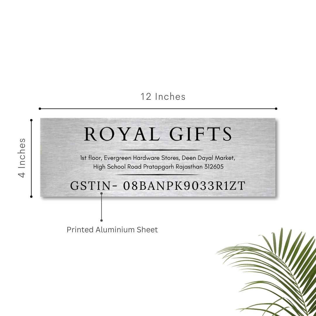Silver Brushed GST Nameplate
