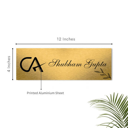 Golden Brushed CA Printed Name Plate