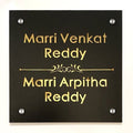 Royal Black Matte With Golden Base 18 x 18 Inches - Customized Nameplates Online