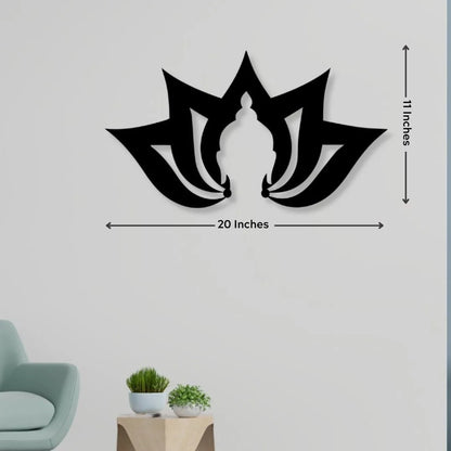 Buddha With Lotus Silhouette MS Wall Art