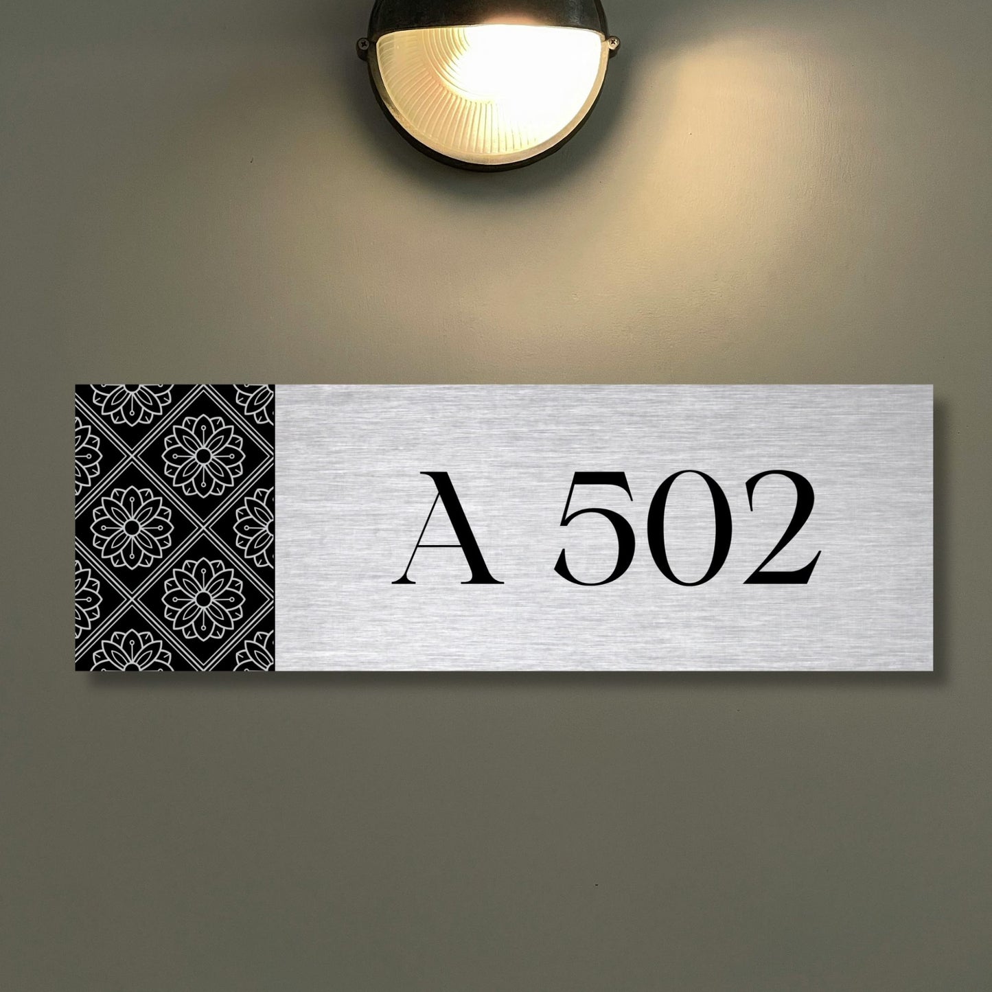 Silver Brushed Metal Printed Flat Number
