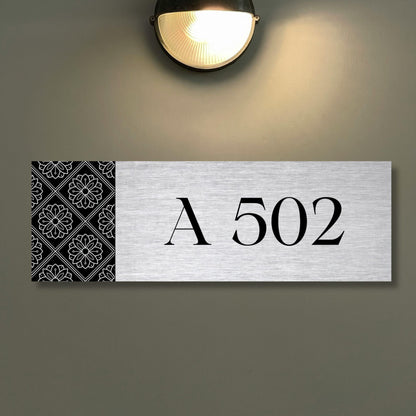 Silver Brushed Metal Printed Flat Number
