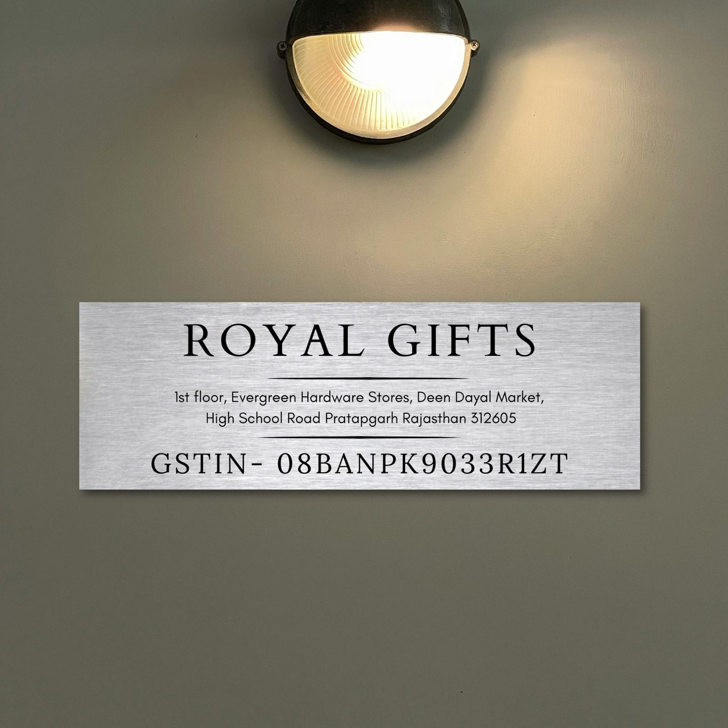 Silver Brushed GST Nameplate