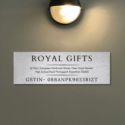 Silver Brushed GST Nameplate