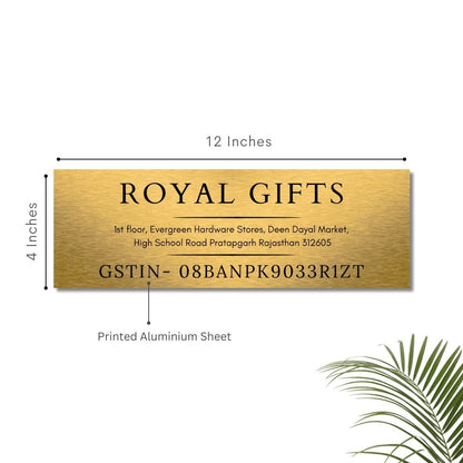 Golden Brushed GST Nameplate