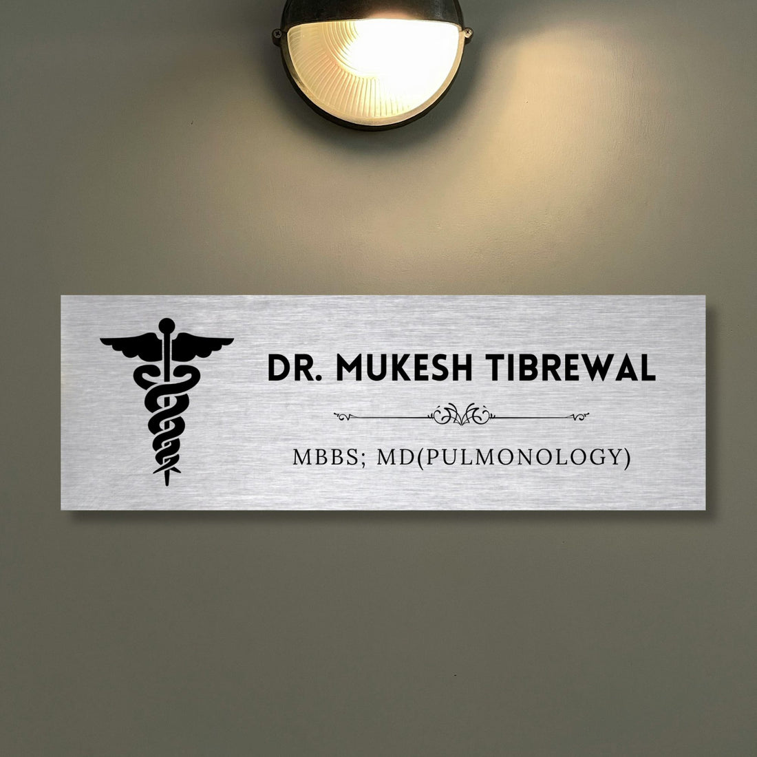 Silver Brushed Doctor Name Plate