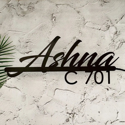 Stygian Mild Steel LED Name Plate for Home