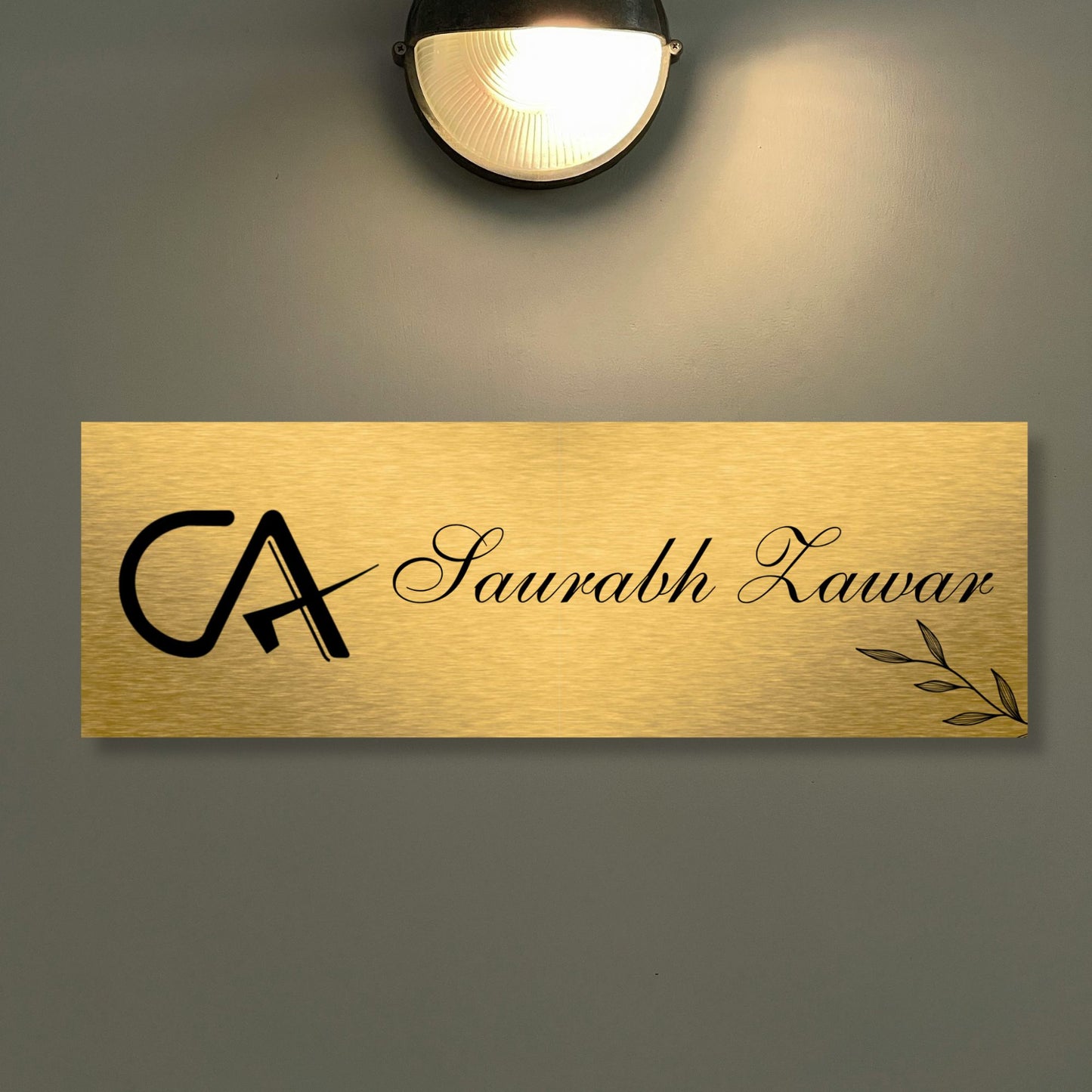 Golden Brushed CA Printed Name Plate