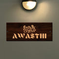 Mr & Mrs Dark Brown Wooden Engraved Name Plate - Customized Nameplates for Home Online