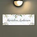 White Floral Printed Name Plate