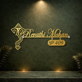 Ganesha Gold Mild Steel Name Plate - Customized Nameplates for Home Online