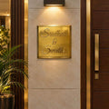 Luxury gold PVD coated stainless steel nameplate with 3D letters